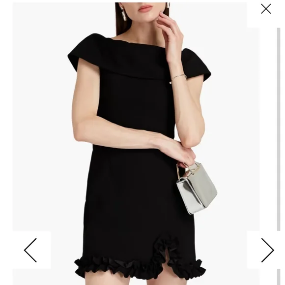 black mini dresses with fringe Finnley Black Crochet Fringe Mini Dress main image 1